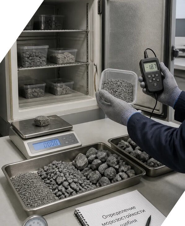 Определение морозостойкости щебня в Одинцове от 3625 р. | ЭкспертизаРоссия